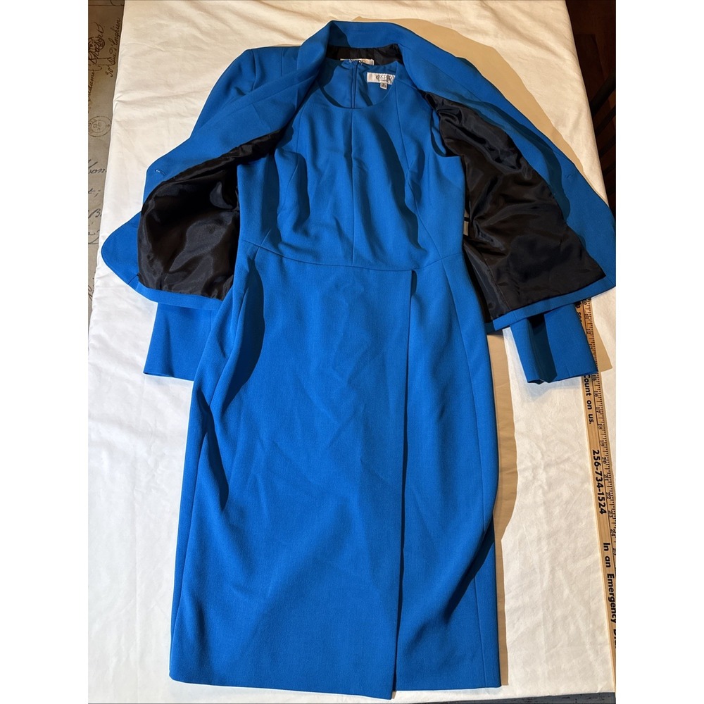 Kasper Separates Blue Blazer Size 4 & Kasper Dress Size 4 Two Piece Suit Set